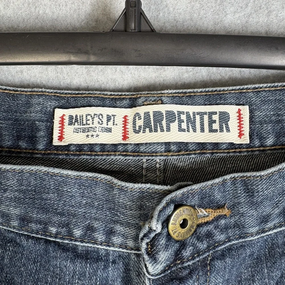 Mens Carpenter Jeans 34x30 Medium Wash Denim Work Bailey's Pt Straight Leg
